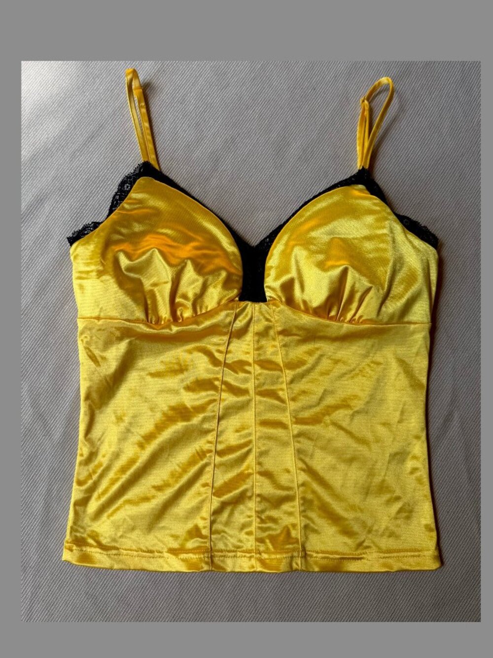 Moda International Y2K Vintage Satin Lace Corset Cami